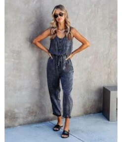 Casual Pocket Slim Drawstring Washed Denim Jump Suit Wholesale Jumpsuits N5323031000029 -NIKA Clothing Shop O1CN01xvGUTn2HoHQbvef0j 3417629197 0 cib 4
