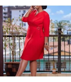 Fashion Solid Color V-Neck High Waist Dresses Wholesale Dresses N5923080800067 -NIKA Clothing Shop O1CN01y2bcZv26UchYiw6a6 4225457665 0 cib 6