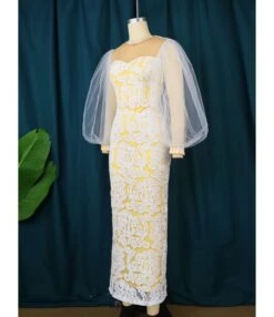See-Through Round Neck Bubble Sleeve Lace One-Step Dress Wholesale Dresses V5923050600032 -NIKA Clothing Shop O1CN01ynKg9c1TGB8r1CVq7 2206882922354 0 cib