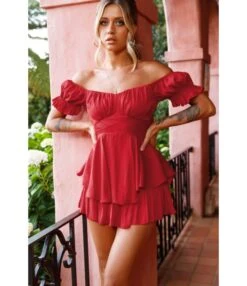 Solid Color Off Shoulder Puff Sleeve Sexy Ruffles Tie-Up Tube Top Womens Short Jumpsuits Wholesale Rompers SJN533116 -NIKA Clothing Shop a2930adb e937 4c35 a4a7 d8110ddbd0f3 37bb2783b619005a521561854d8518c7