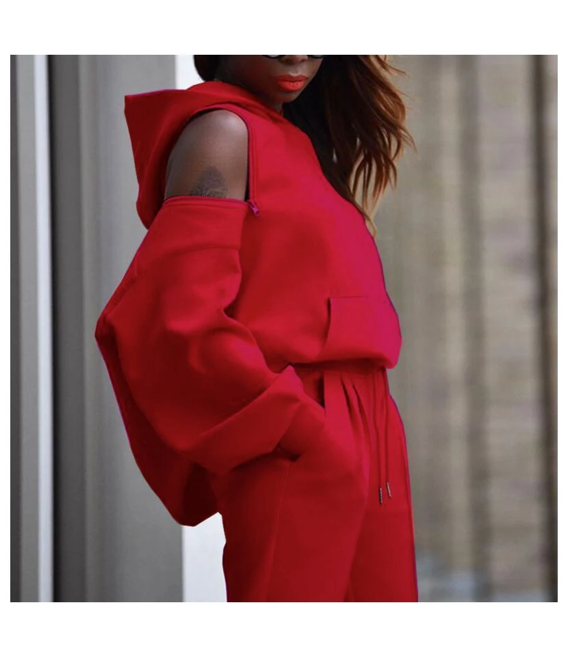 2pcs Sweatsuit Sets For Women Wholesale Loose Hoodies + Pencil Sweatpants SO180585 5 2pcs Sweatsuit Sets For Women Wholesale Loose Hoodies + Pencil Sweatpants SO180585 - Image 3