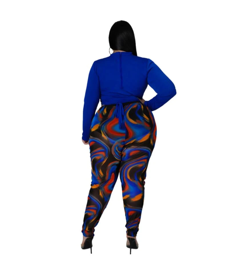 Irregular Stripes Tie Rope Slim Fit Suit Plus Size Two Piece Sets Wholesale SO163561 7 Irregular Stripes Tie Rope Slim Fit Suit Plus Size Two Piece Sets Wholesale SO163561 - Image 5