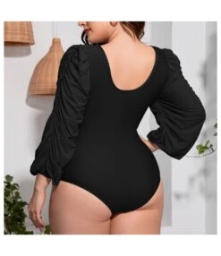 Sexy Deep V-Neck Lace-Up Bikini Bodysuits Solid Color Long Sleeveless Wholesale Plus Size Clothing SSN560784 -NIKA Clothing Shop a82157eb 4bdf 48db a33b 1e7eddfcb770 c5347cc83540beaffbc03a641a8630da