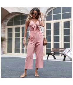 Women Cotton Linen Sleeveless V Neck Bowknot Wholesale Jumpsuits With Pockets SJN580622 -NIKA Clothing Shop aab5ee6c 507d 4846 8553 43c6bf563576 f9787009488f584f34424022533ecc7f