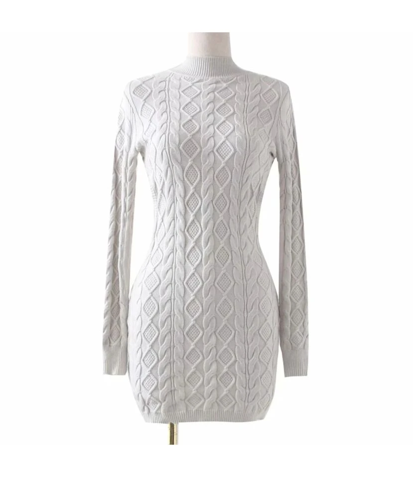 Knitting Sexy Bodycon Solid Backless Full Sleeve Mini Dress ST080012 7 Knitting Sexy Bodycon Solid Backless Full Sleeve Mini Dress ST080012 - Image 5