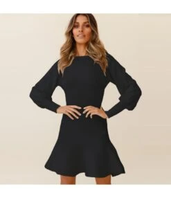 Solid Long Sleeve Knitting Mini Dress -NIKA Clothing Shop be1b2838 fcc3 48b1 a7f0 86219958e71f 15A68AF97BB4C3BE70E720DDA970E789