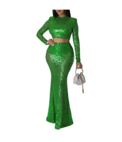 Sequined Fishtail Skirt Suit Two Piece Set Wholesale Womens Clothing N3823103000111 -NIKA Clothing Shop be1d69807c5d4afeaa8db0ac01137d66 5