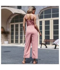 Women Cotton Linen Sleeveless V Neck Bowknot Wholesale Jumpsuits With Pockets SJN580622 -NIKA Clothing Shop be3d1bbd 7964 403a 931e 3da2cb398915 e7a7086bb5f494ed3a6d3b04e99296fe