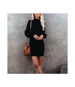 Fashion Solid Color Long Sleeve Round Neck Knitted Dress Wholesale Dresses V5923053100006 -NIKA Clothing Shop c56a4ecb61ee45d8a011b01c012a7664 4