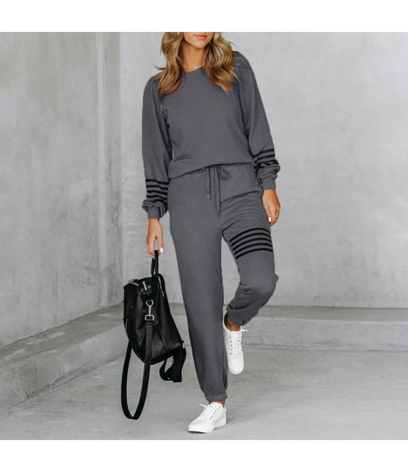 Women Fashion Long Sleeve Tops Drawstring Pants Wholesale Activewear Sets SO185319 10 Women Fashion Long Sleeve Tops Drawstring Pants Wholesale Activewear Sets SO185319 - Image 8