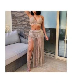 Beach Hollow Tassel Backless Solid Color Suit Wholesale Womens Clothing -NIKA Clothing Shop d21727a4685e453c8d6fb01f01292c1d 4