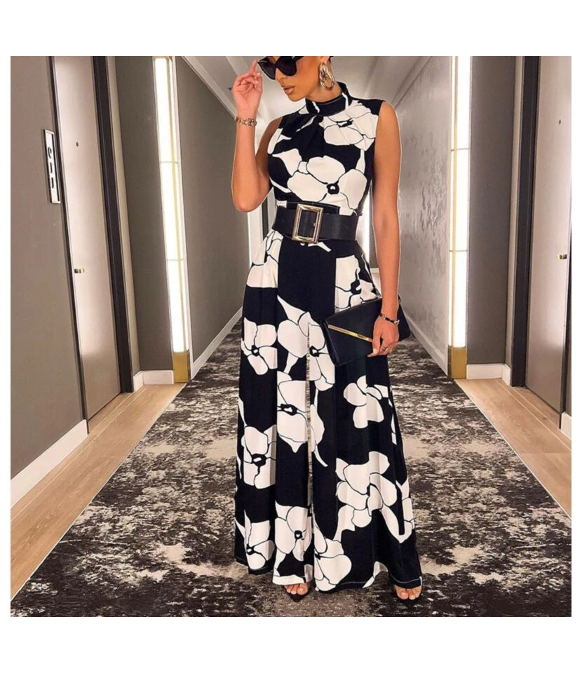 Fashion Sexy Sleeveless Printed Wholesale Jumpsuit With Belt SJN562179 5 Fashion Sexy Sleeveless Printed Wholesale Jumpsuit With Belt SJN562179 - Image 3