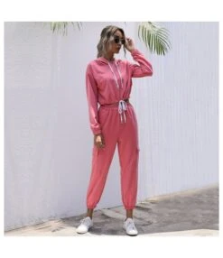 Sport Wearing Solid Tracksuits Casual Wholesale Two Piece Sets Outfits SO190556