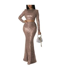 Sequined Fishtail Skirt Suit Two Piece Set Wholesale Womens Clothing N3823103000111 -NIKA Clothing Shop d91603d9a3934dbe970cb0ac0113bace 5