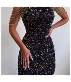 Sexy Hanging Neck Crystal Tassel Sequins Mid Waist Hipster Evening Gowns Wholesale Dresses N5923091300013 -NIKA Clothing Shop db28010903044b99986cb07c012e3579 5
