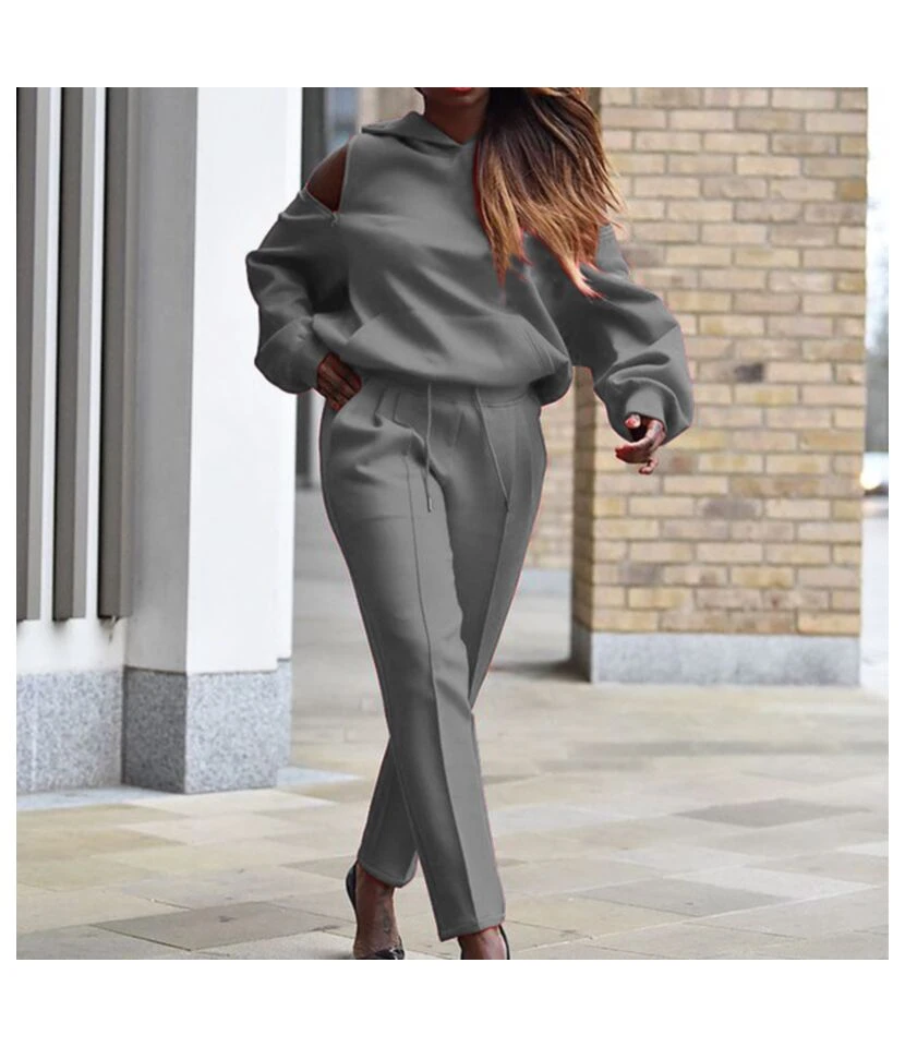2pcs Sweatsuit Sets For Women Wholesale Loose Hoodies + Pencil Sweatpants SO180585 9 2pcs Sweatsuit Sets For Women Wholesale Loose Hoodies + Pencil Sweatpants SO180585 - Image 7