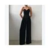 Solid Color Nipped Waist Fashion Loose Straight Mopping Wide Legs Off Shoulder Wholesale Jumpsuits SJ204701