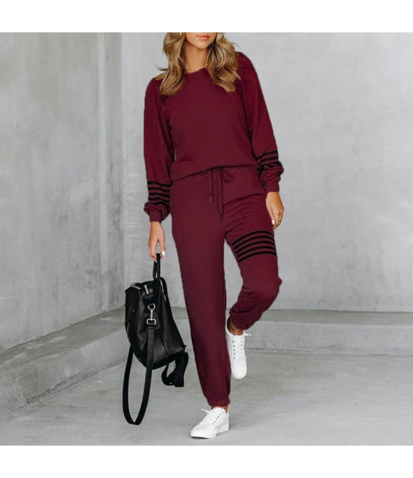 Women Fashion Long Sleeve Tops Drawstring Pants Wholesale Activewear Sets SO185319 8 Women Fashion Long Sleeve Tops Drawstring Pants Wholesale Activewear Sets SO185319 - Image 6