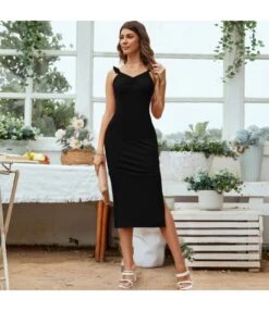 Women Plain Color Spaghetti Strap Sleeveless Side Slit Wholesale Bodycon Dresses SDN580796 -NIKA Clothing Shop eabfdcce de9b 4b1d 8b60 0397f2605a5b 92cf0e5435eba8200a4d54c8affd14a3