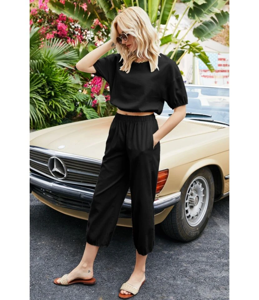 Casual Solid Color Wholesale Two Piece Sets Loose T Shirts & Pants Sets SO165498 6 Casual Solid Color Wholesale Two Piece Sets Loose T Shirts & Pants Sets SO165498 - Image 4