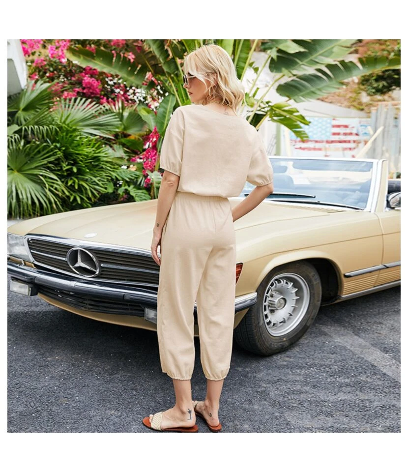 Casual Solid Color Wholesale Two Piece Sets Loose T Shirts & Pants Sets SO165498 11 Casual Solid Color Wholesale Two Piece Sets Loose T Shirts & Pants Sets SO165498 - Image 9