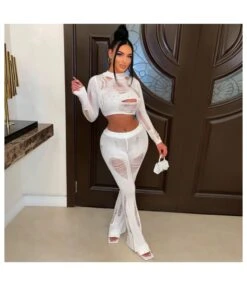 Sexy Cutout Ripped Long Sleeve Tops & Slim Fit Trousers Knit Suits Wholesale Women'S 2 Piece Sets SON537878 -NIKA Clothing Shop efc55647 6761 4179 87ac fb1b24dce414 a70d54e7228553255f32f005ba2dc194