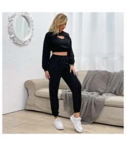 2 Pieces Black Cut Out Top And Pants Wholesale Womens Activewear Outfits SO030520 8 2 Pieces Black Cut Out Top And Pants Wholesale Womens Activewear Outfits SO030520 -NIKA Clothing Shop f074adbb d8ad 4dd3 88c4 cc264d986913 F68AB283031017F1AF7C624A2788E533