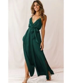 Solid Color Sling Plunge Neck Loose Wide-Leg Womens Slit Maxi Jump Suits Sexy Wholesale Jumpsuits SJN533103 -NIKA Clothing Shop f21dcc9b 9c10 463a 9963 4ac70cd2f37b 36f29caae47ff0b64e0847456ec17885