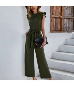 Women Fashion Sleeveless Solid Wholesale Jumpsuits For St. Patrick'S Day SJ202898