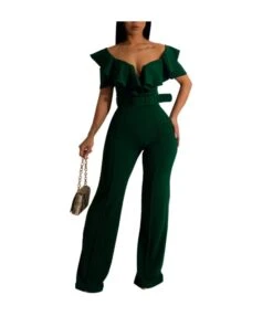 V Neck Ruffled Sexy Waist Jumpsuit Wholesale Womens Clothing N3823103000103 -NIKA Clothing Shop f883fad0f86f4c0e90eeb0b0011cb5aa 5