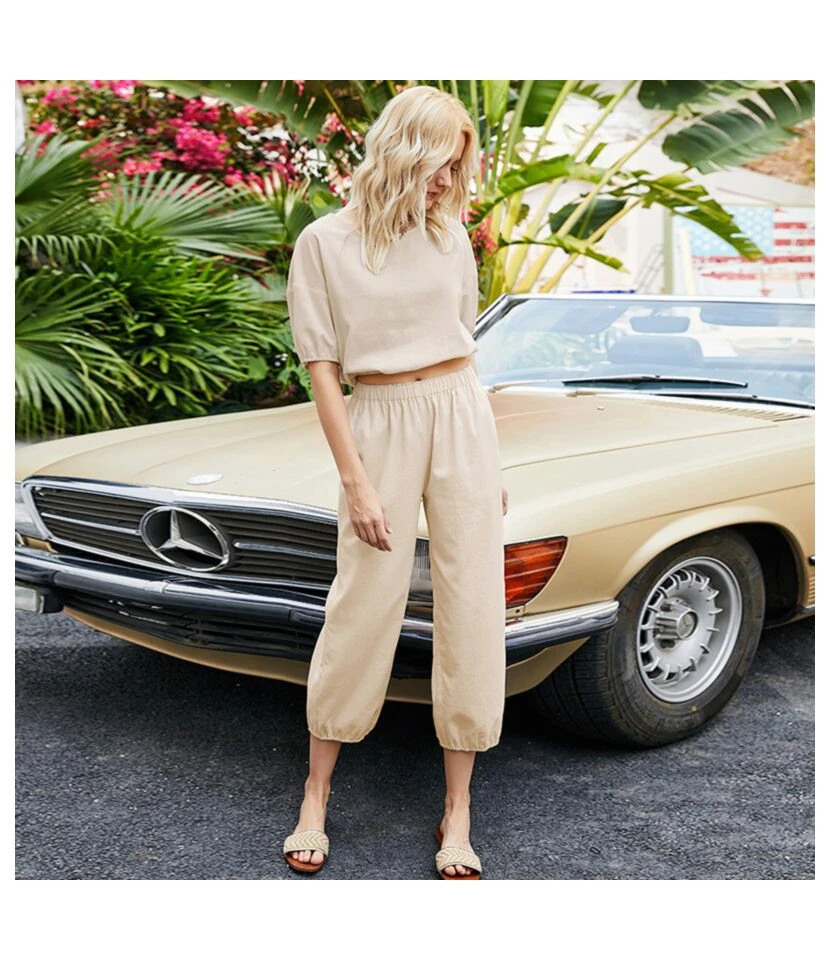 Casual Solid Color Wholesale Two Piece Sets Loose T Shirts & Pants Sets SO165498 8 Casual Solid Color Wholesale Two Piece Sets Loose T Shirts & Pants Sets SO165498 - Image 6