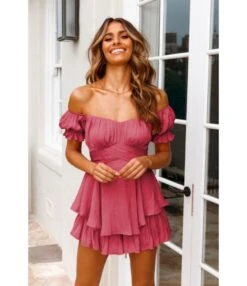 Solid Color Off Shoulder Puff Sleeve Sexy Ruffles Tie-Up Tube Top Womens Short Jumpsuits Wholesale Rompers SJN533116 -NIKA Clothing Shop fb68823d 415f 44aa b16b 018fa57b3e26 ad1b5e4992380e73883c2f94d1d3eeb0